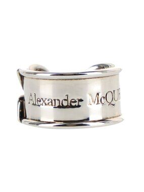 Mcqueen Silvertone Safety Pin Ring - Silver - Size 21/9.5, New